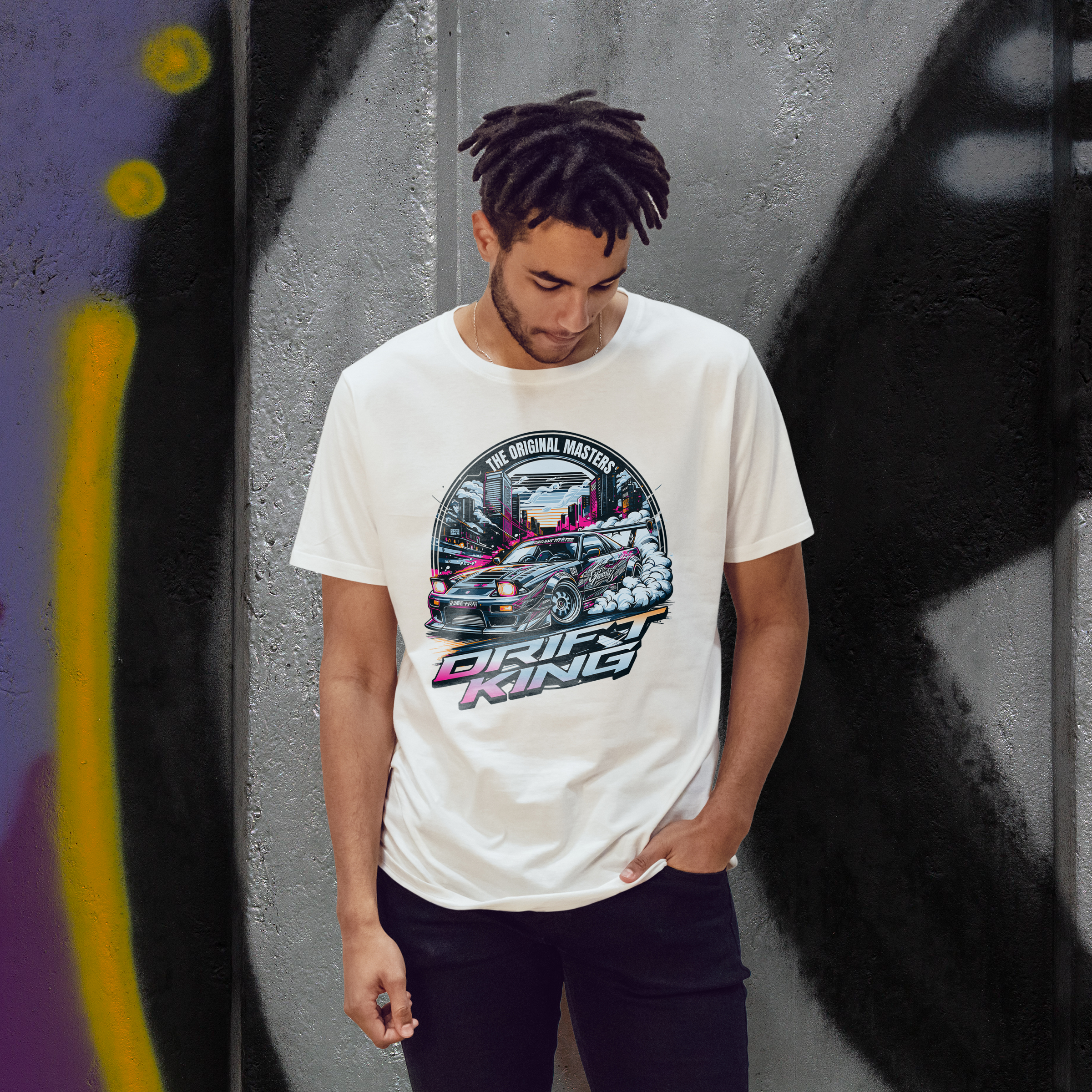 Drift King Japanese Street Car Racing T-shirt - JDM Vintage Urban Graphic Tee