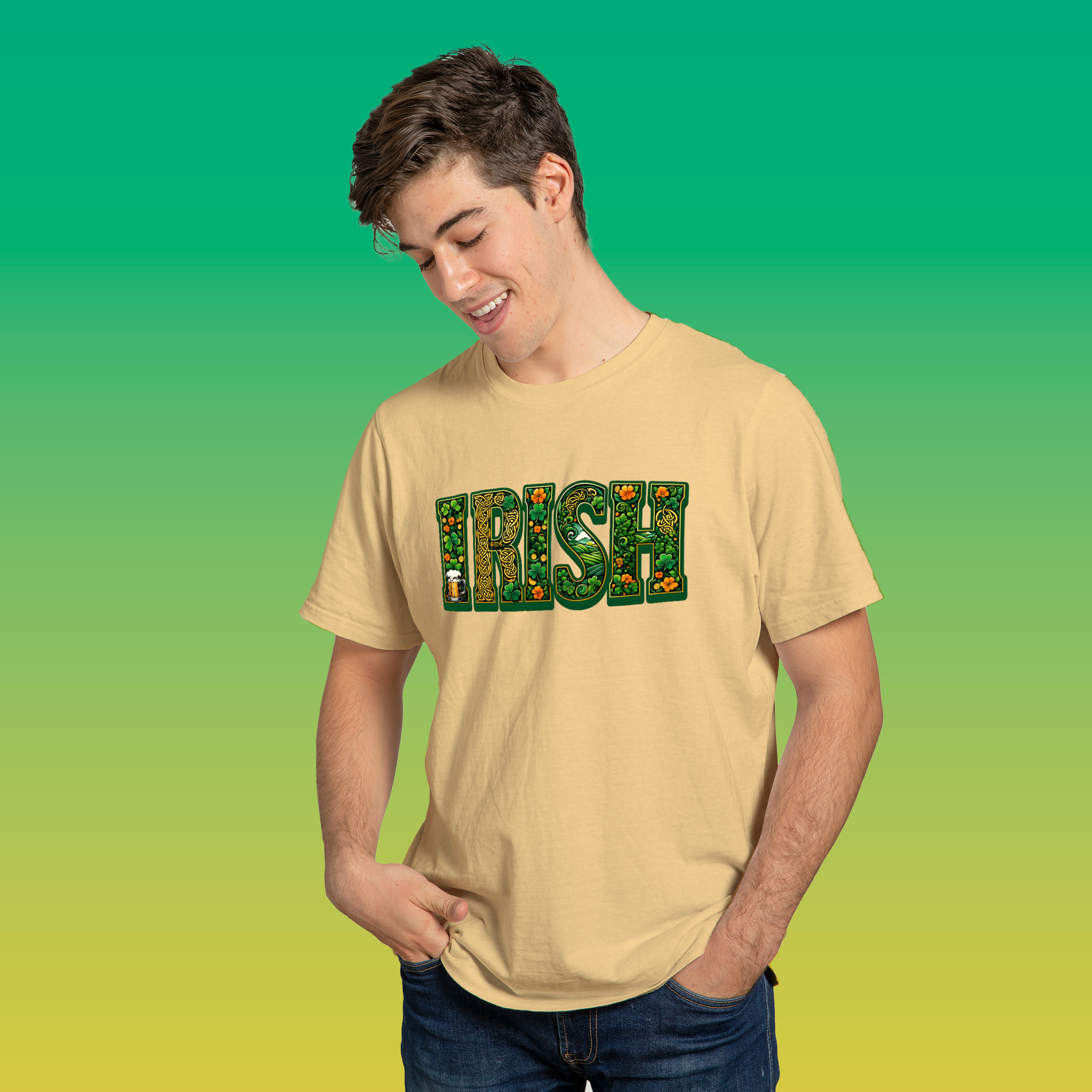 Irish Lettering T-Shirt – Celtic-Inspired St. Patrick’s Day Tee