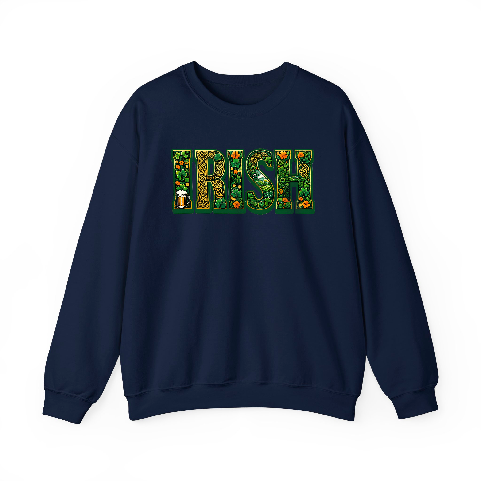 Irish Lettering Sweatshirt – Celtic-Inspired St. Patrick’s Day Crewneck Sweatshirt