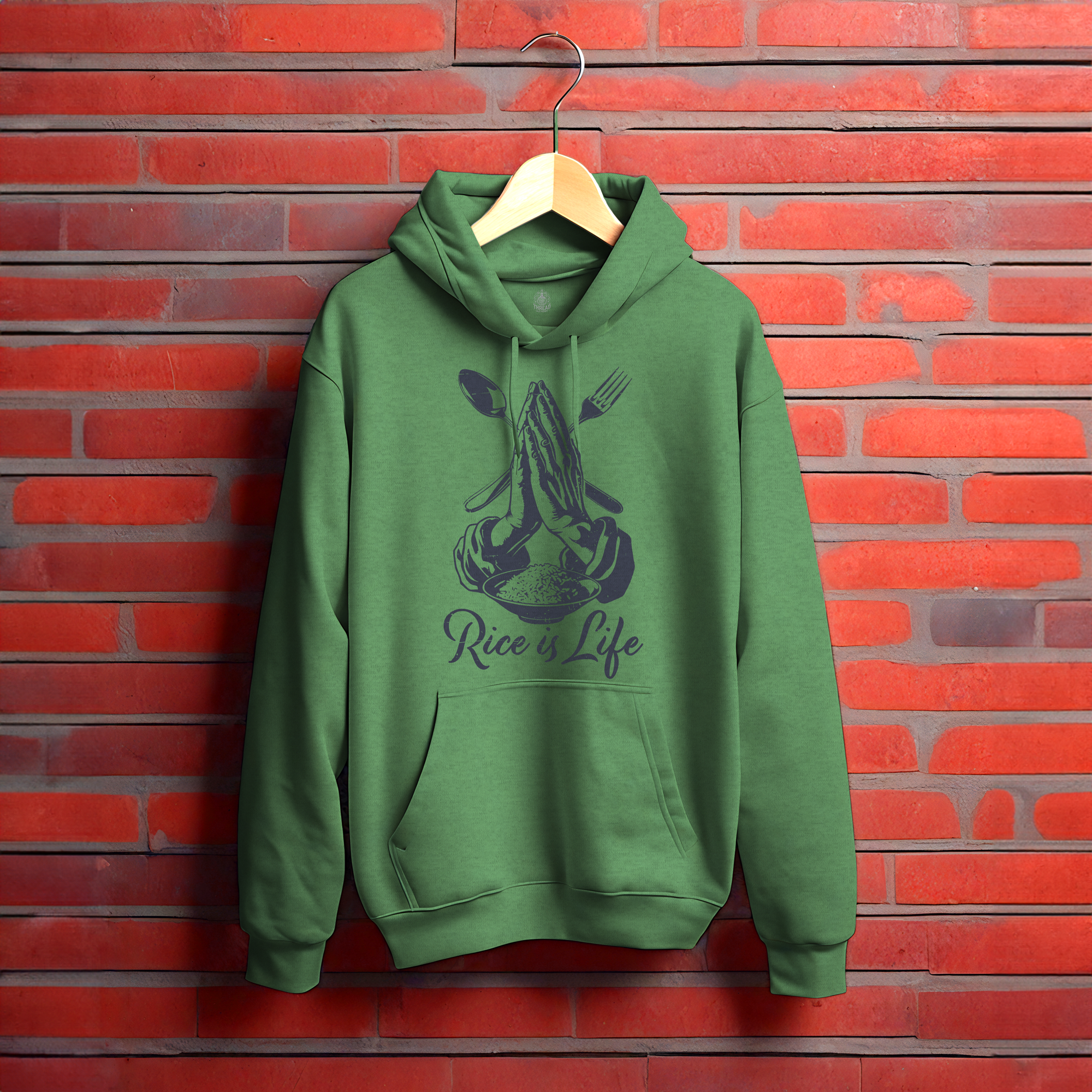 Rice Is Life Hoodie – Funny Food Lover Sweatshirt, Asian Foodie Gift, Minimalist Graphic Hoodie, Rice Enthusiast Apparel, Unisex Casual Wear