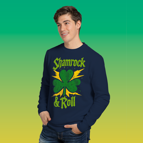 Shamrock & Roll Sweatshirt– Funny St. Patrick’s Day Rock Band Sweatshirt