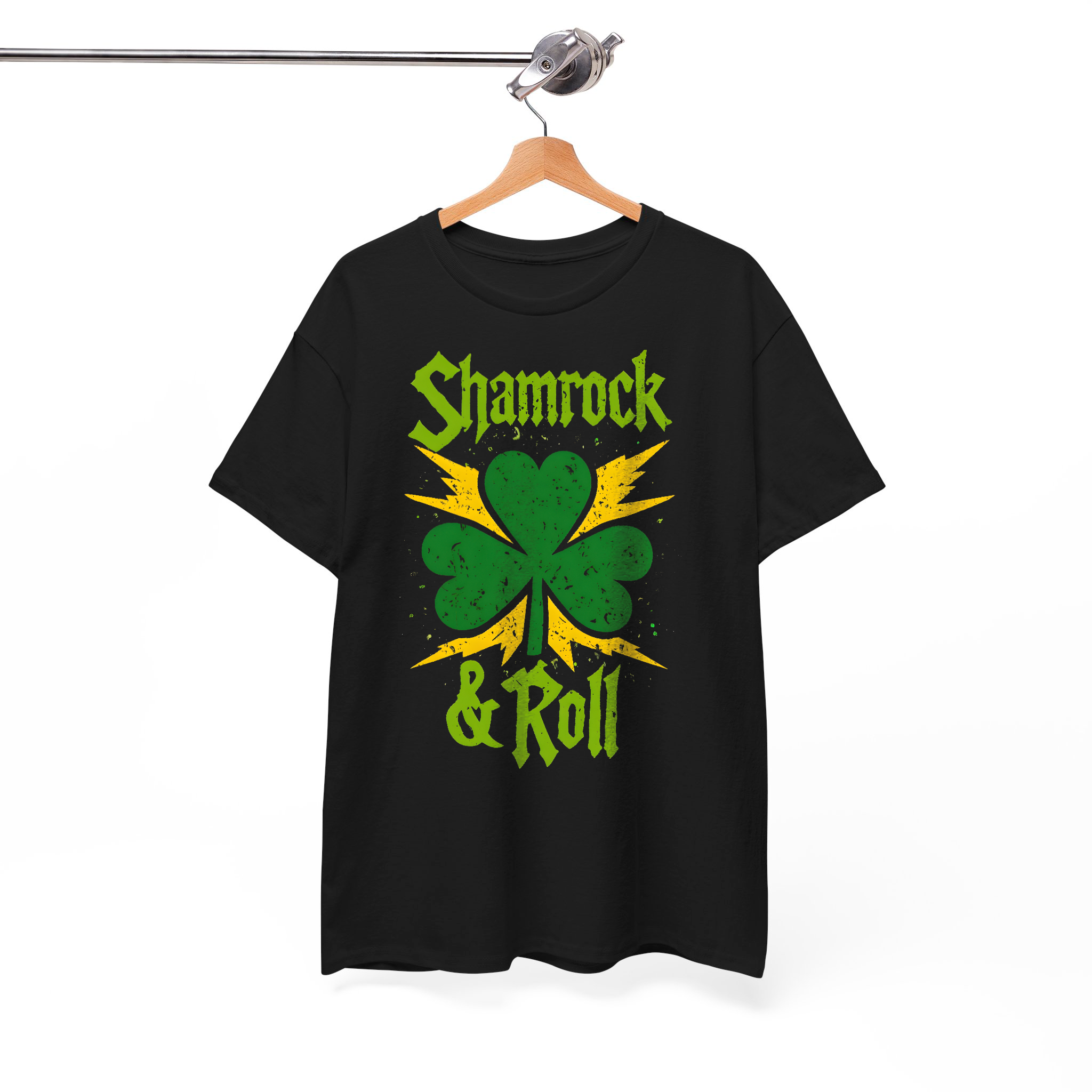 Shamrock & Roll T-Shirt – Funny St. Patrick’s Day Rock Band Graphic Tee