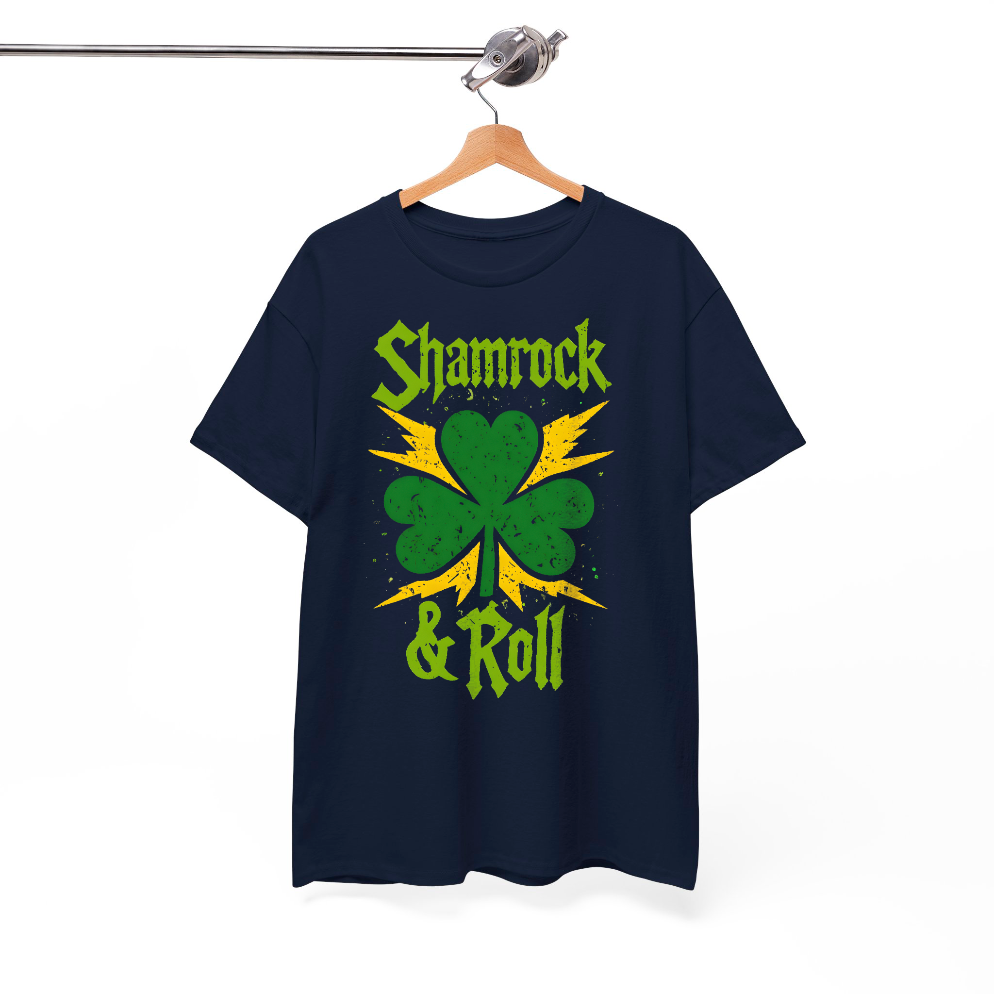 Shamrock & Roll T-Shirt – Funny St. Patrick’s Day Rock Band Graphic Tee