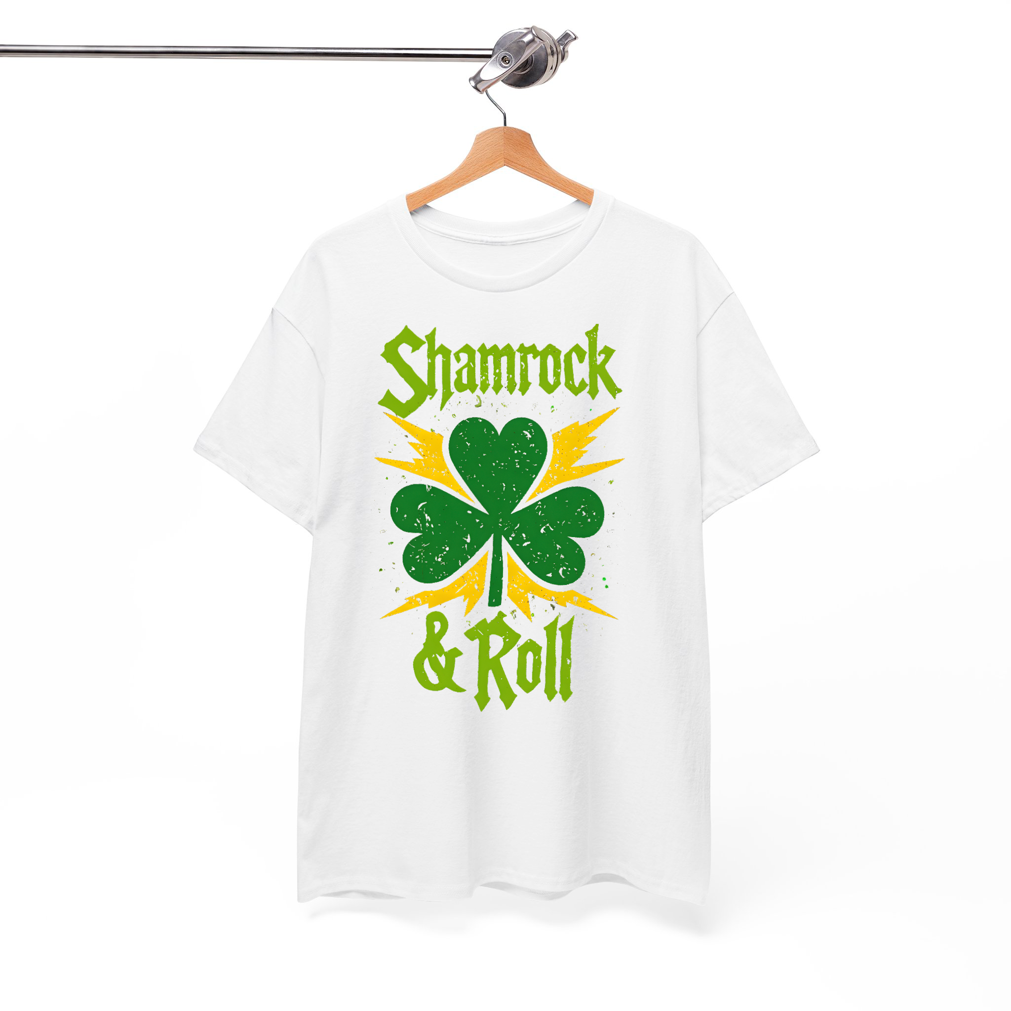 Shamrock & Roll T-Shirt – Funny St. Patrick’s Day Rock Band Graphic Tee