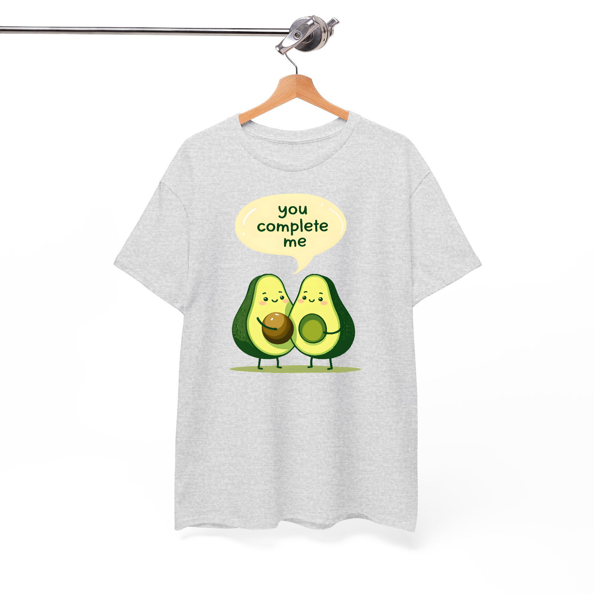 Cute Avocado "You Complete Me" Matching T-Shirt Design – Fun & Adorable Couple's Outfit