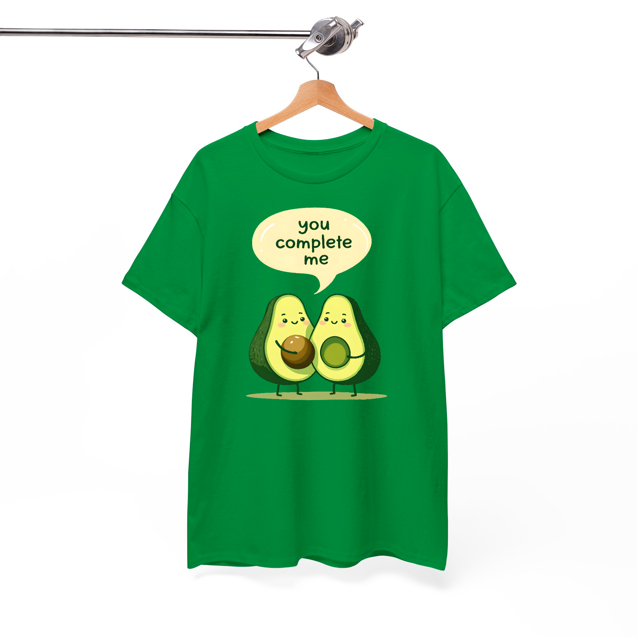 Cute Avocado "You Complete Me" Matching T-Shirt Design – Fun & Adorable Couple's Outfit