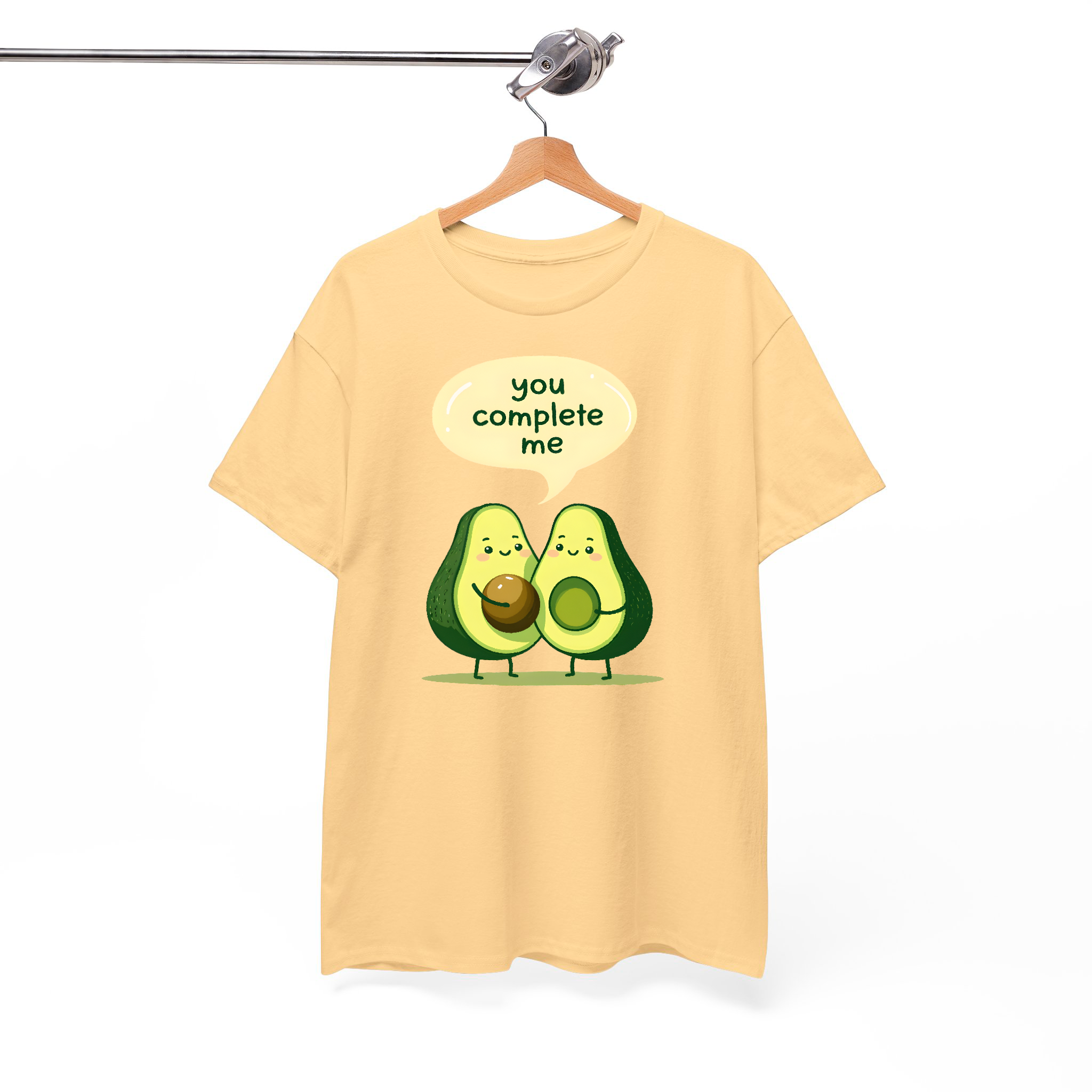 Cute Avocado "You Complete Me" Matching T-Shirt Design – Fun & Adorable Couple's Outfit