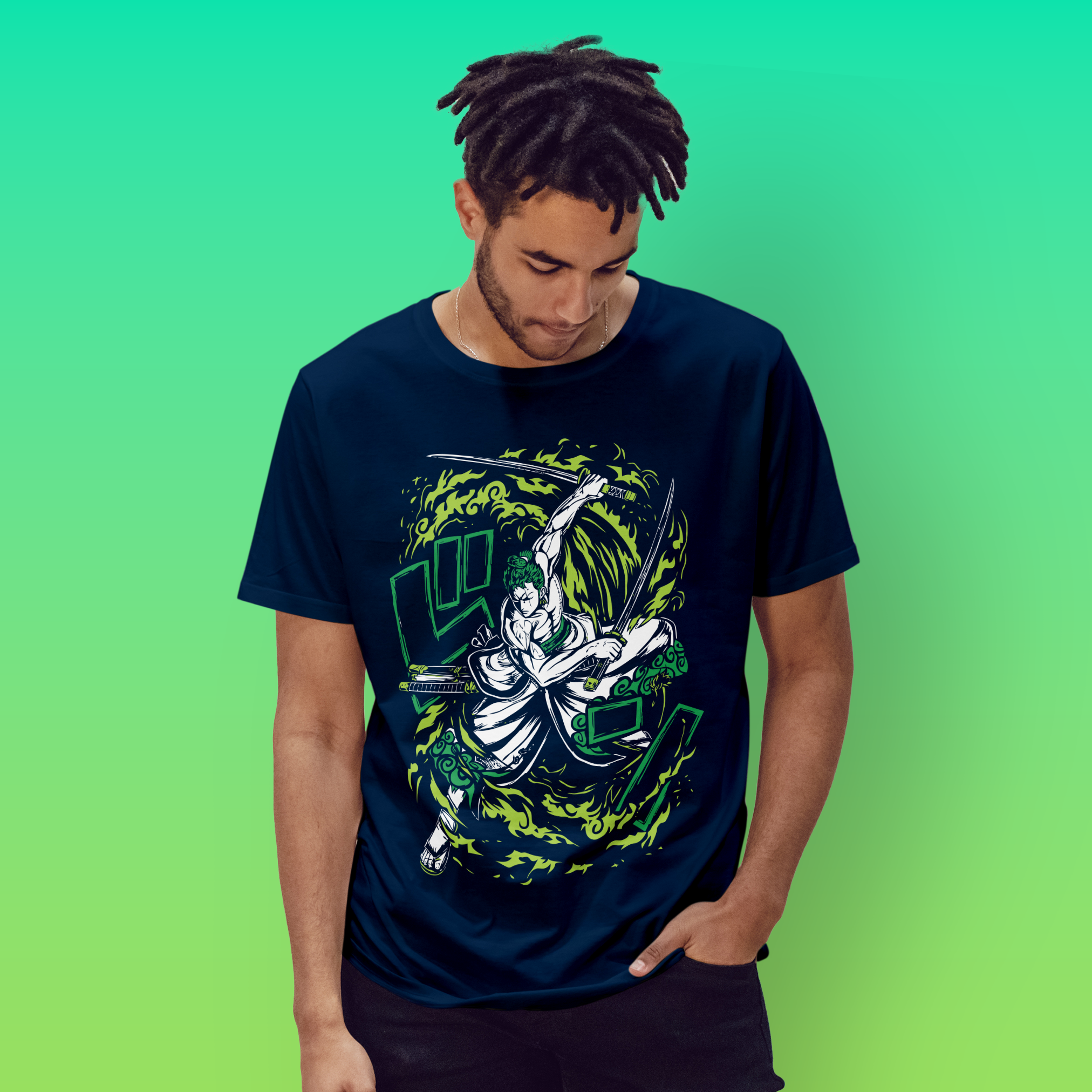 Zoro One Piece Anime Shirt, Roronoa Zoro Samurai Manga Shirt, Japanese Unisex Graphic Tee