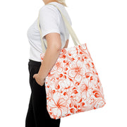 Orange Sakura Pattern Tote Bag