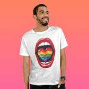 Rainbow Heart Shape Tongue LGBTQ+ inspired Graphic Tee