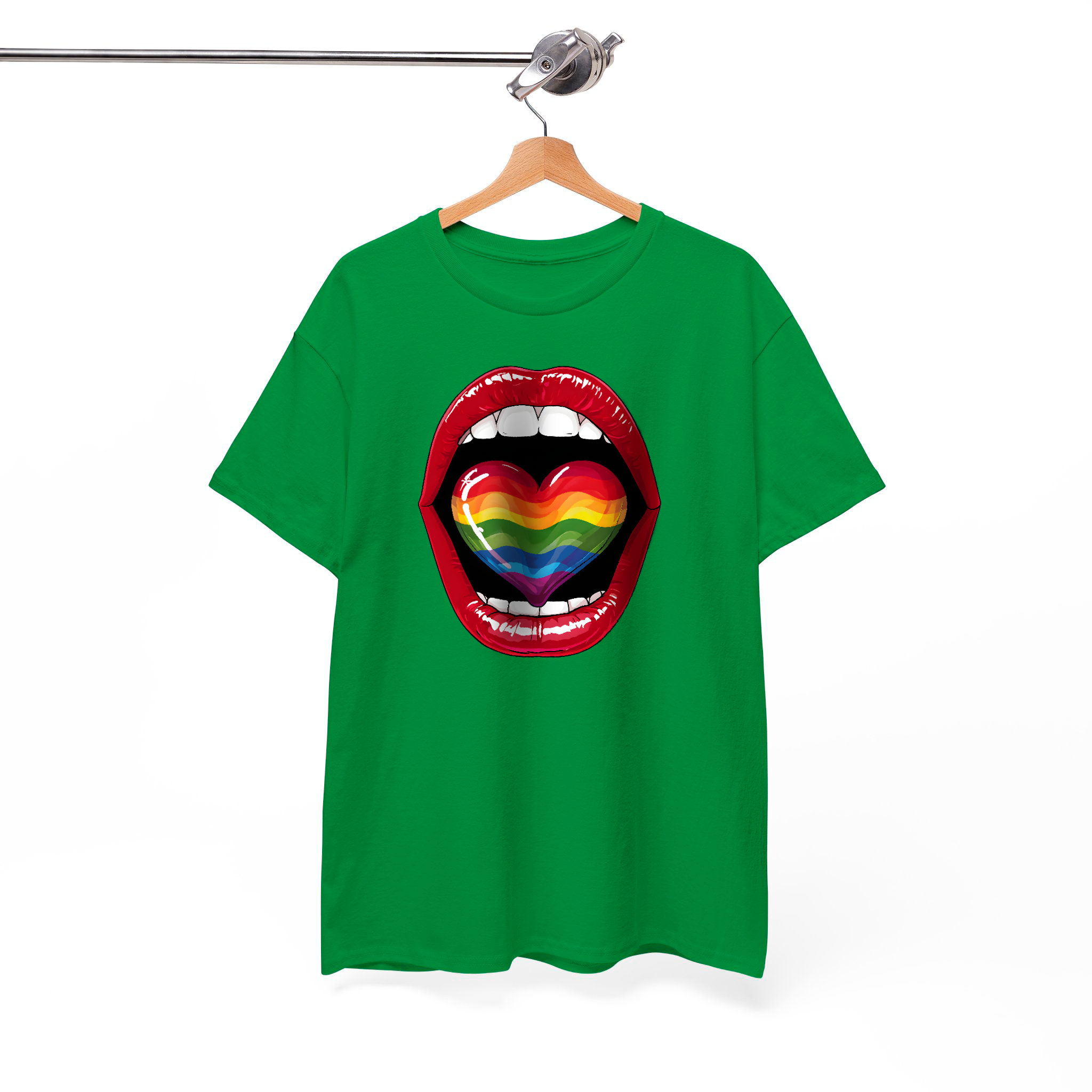 Rainbow Heart Shape Tongue LGBTQ+ inspired Graphic Tee