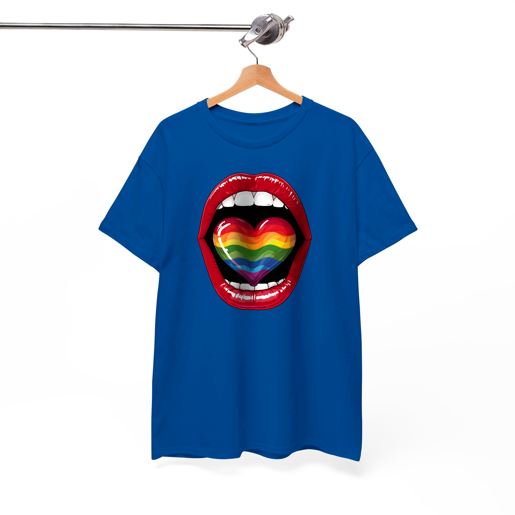 Rainbow Heart Shape Tongue LGBTQ+ inspired Graphic Tee
