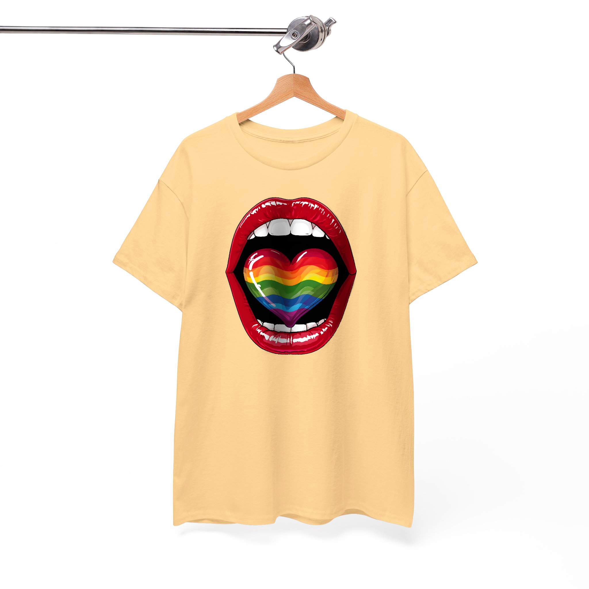 Rainbow Heart Shape Tongue LGBTQ+ inspired Graphic Tee