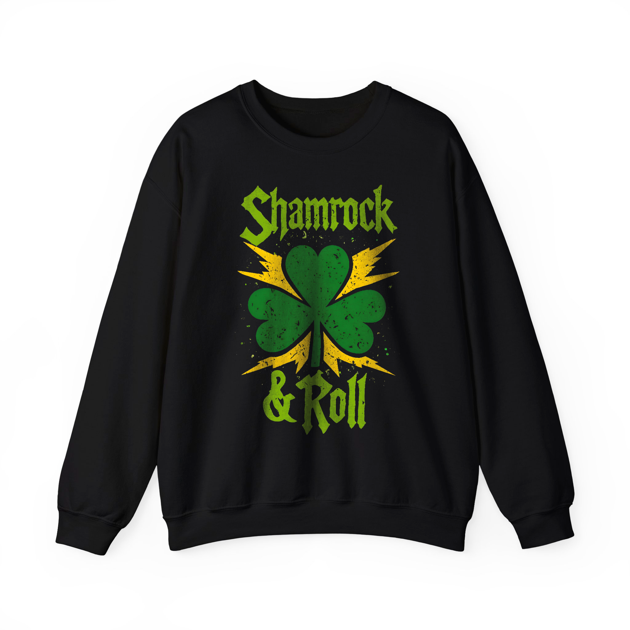 Shamrock & Roll Sweatshirt– Funny St. Patrick’s Day Rock Band Sweatshirt
