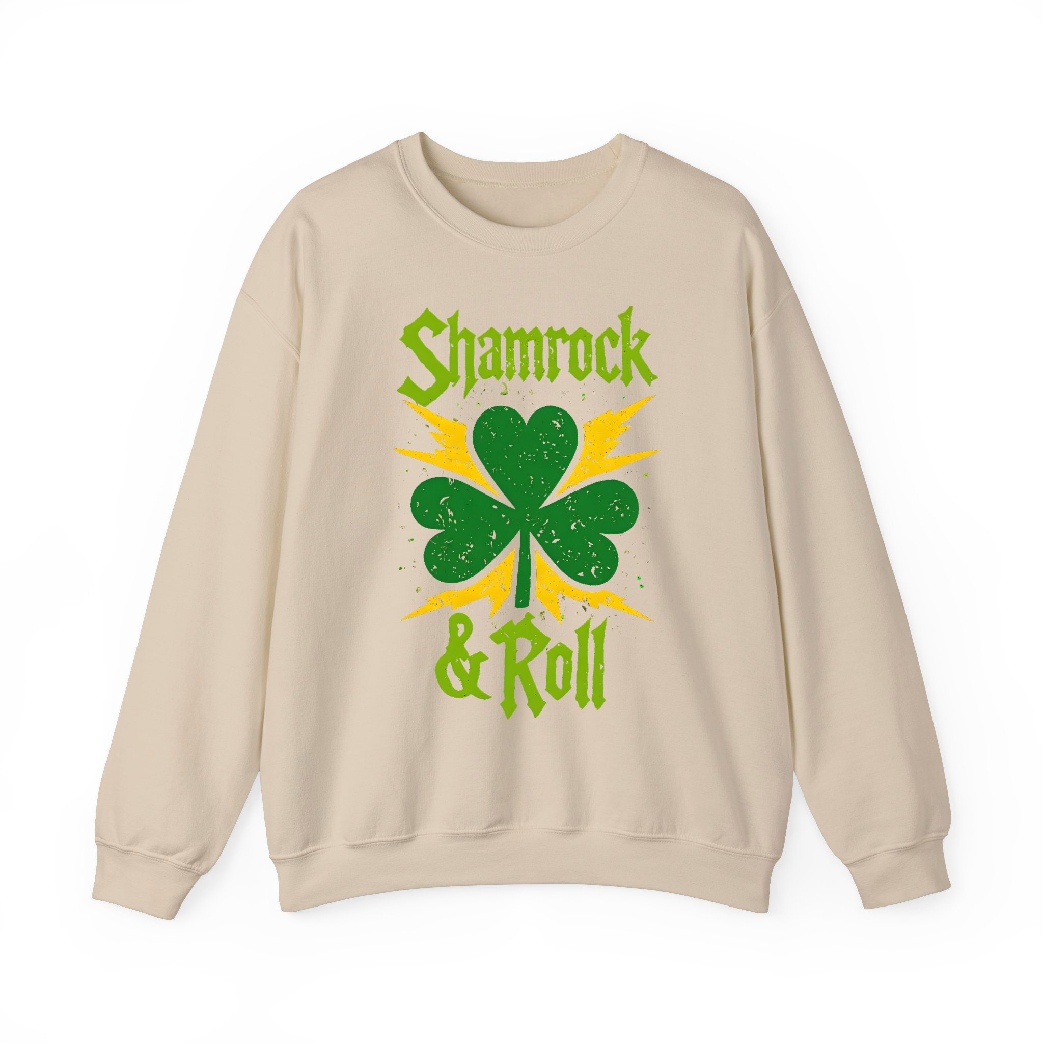 Shamrock & Roll Sweatshirt– Funny St. Patrick’s Day Rock Band Sweatshirt