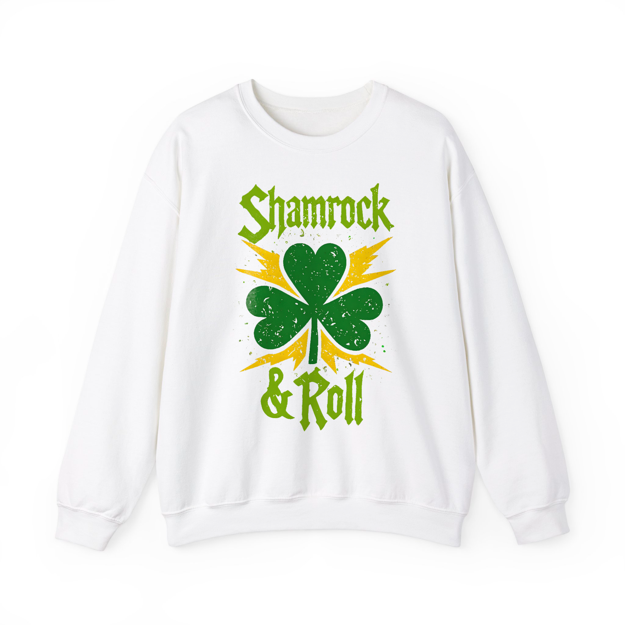 Shamrock & Roll Sweatshirt– Funny St. Patrick’s Day Rock Band Sweatshirt