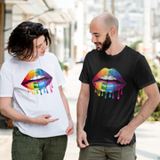 Vibrant Rainbow Dripping Lips LGBTQ+ inspired Graphic Tee