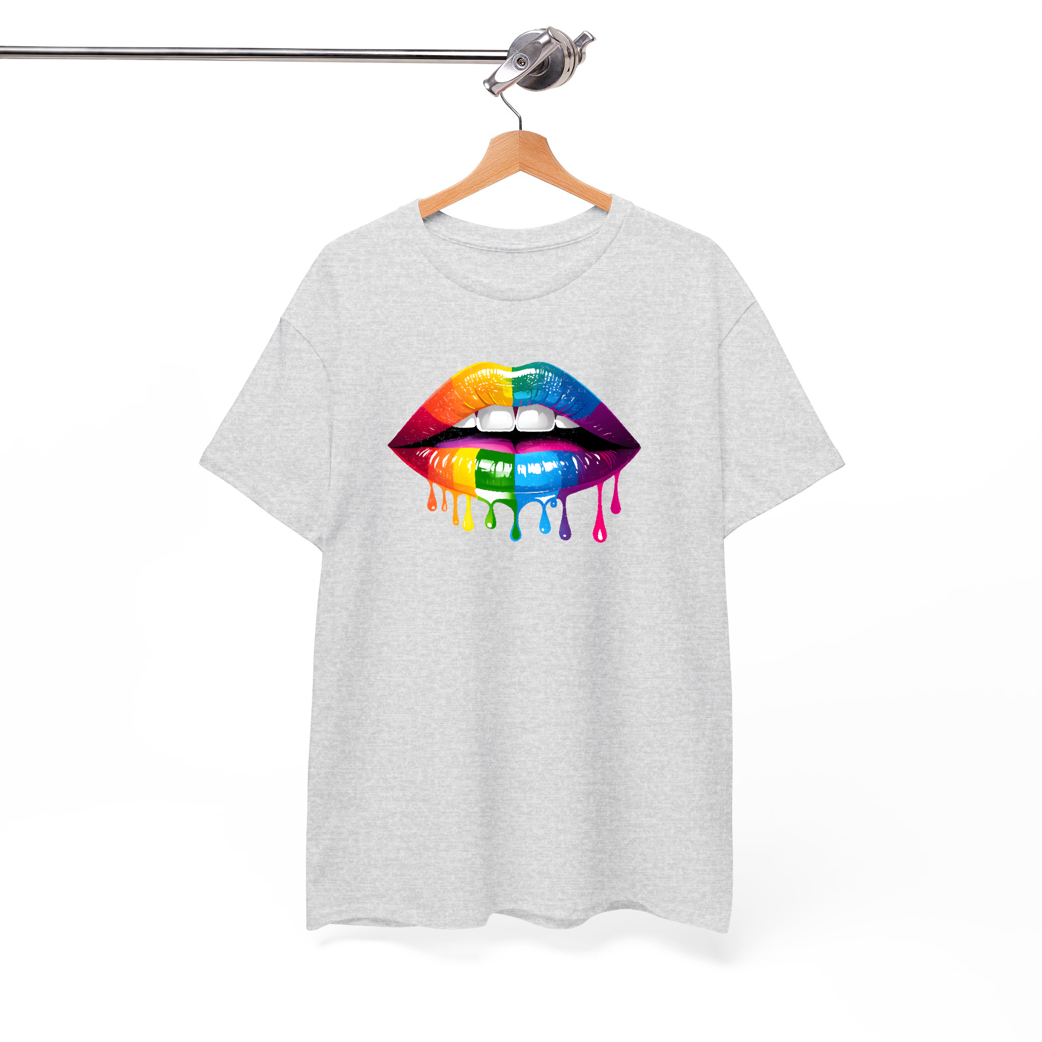 Vibrant Rainbow Dripping Lips LGBTQ+ inspired Graphic Tee