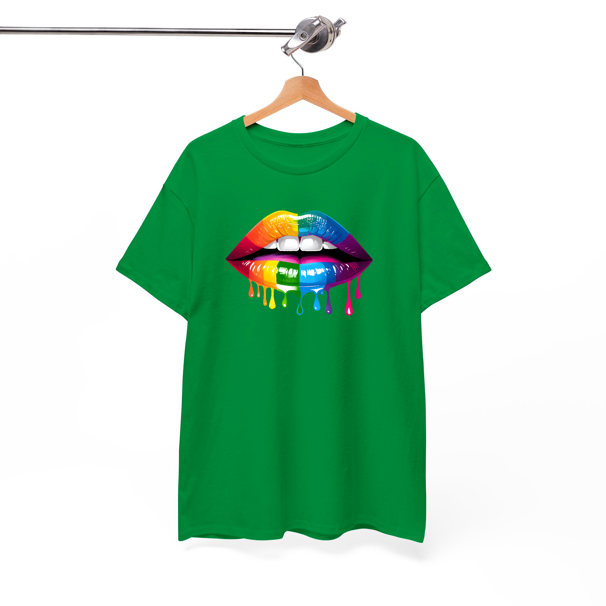Vibrant Rainbow Dripping Lips LGBTQ+ inspired Graphic Tee