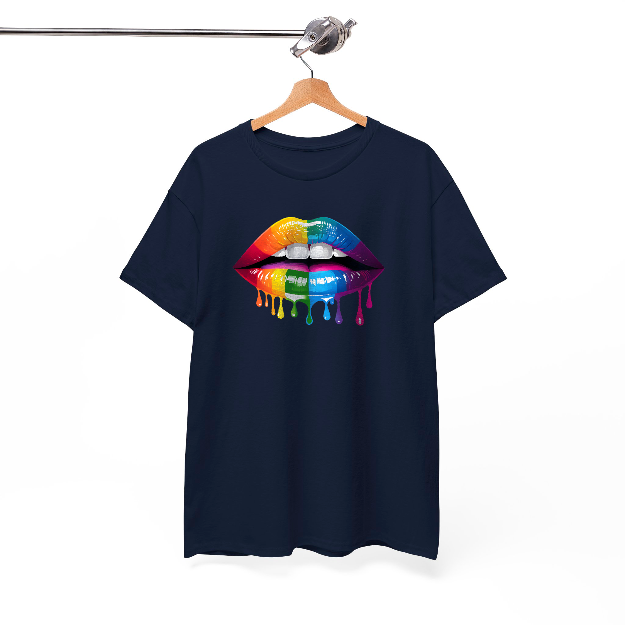 Vibrant Rainbow Dripping Lips LGBTQ+ inspired Graphic Tee