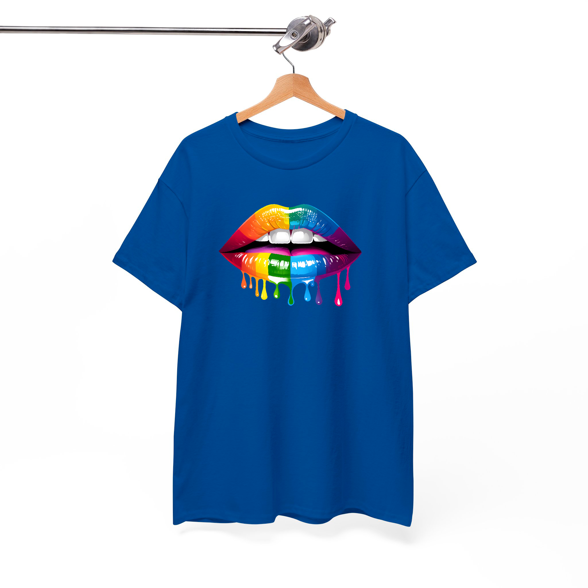 Vibrant Rainbow Dripping Lips LGBTQ+ inspired Graphic Tee
