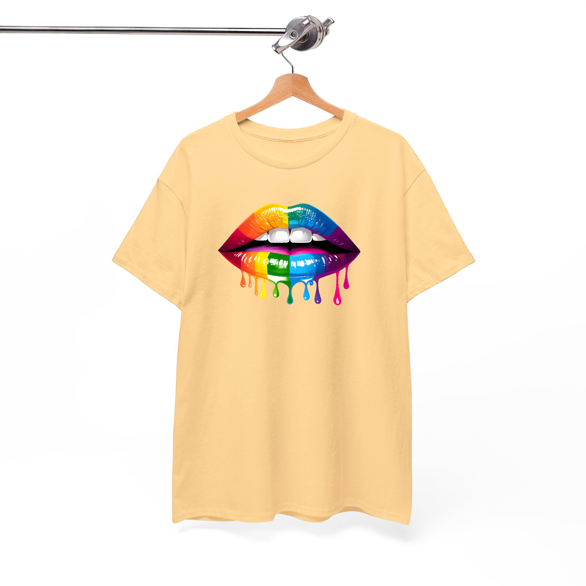 Vibrant Rainbow Dripping Lips LGBTQ+ inspired Graphic Tee