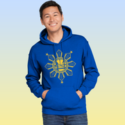 Golden State Warriors Philippines Sun Flag Hoodie Blue and Gold Pinoy Pride Sweatshirt Filipino Heritage Design Basketball Fan Gift